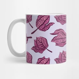 Pink Physalis Flower Botanical Pattern Pastel Purple Pink Mug